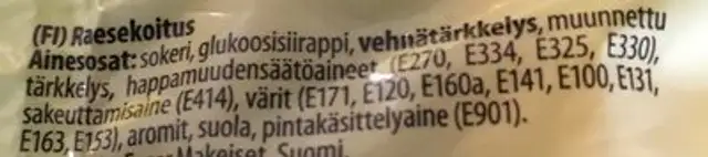 Raemix ingredients label