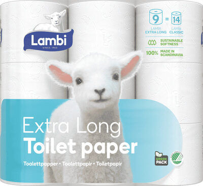 Lambi Toalettpapir Extra Long Hvit 9pk