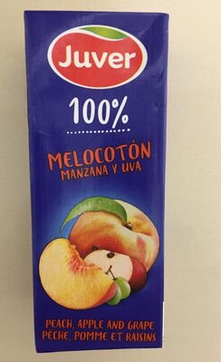 Zumo de melocotón, manzana y uva