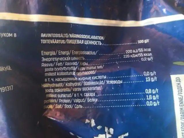 Peruma sipuli sekoitus nutrition facts table