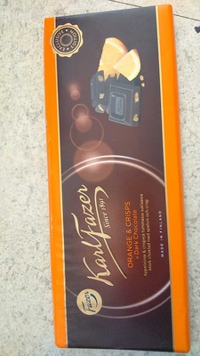 Orange & crisps dark chocolate front packaging