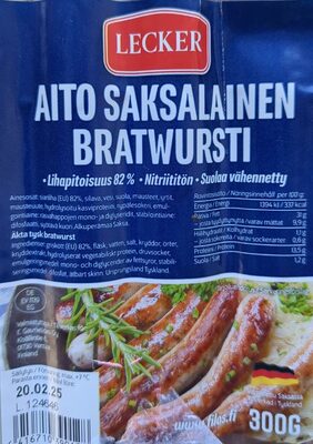 Aito Saksalainen Bratwursti front packaging