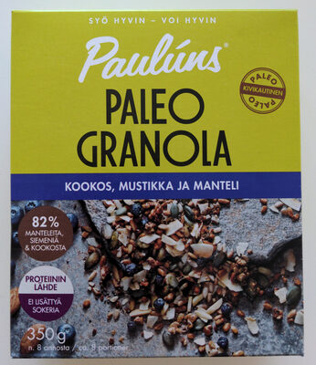 Paleo Granola Kookos, Mustikka ja Manteri