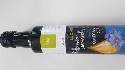 Luomu pellavan-siemenöljy front packaging