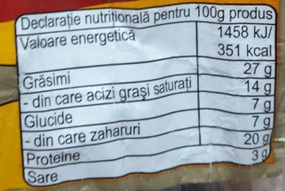 Aida Cașcaval Dalia nutrition facts table