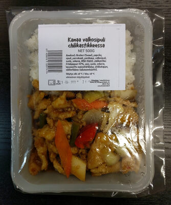 Kanaa valkosipuli-chilikastikkeessa