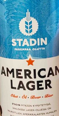 American lager 4.5% front packaging