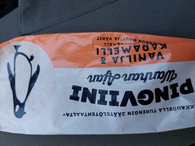 Pingviini puikko, vanilija&caramel front packaging