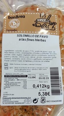 Solomillo de pavo a las finas hierbas