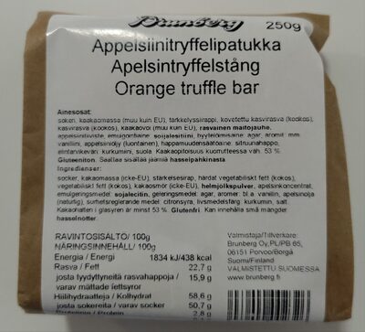 Orange truffle bar front packaging