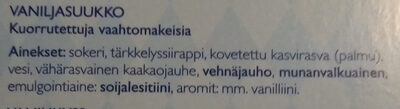Vaniljasuukko ingredients label