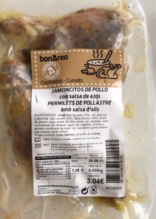 Jamincitos de pollo front packaging