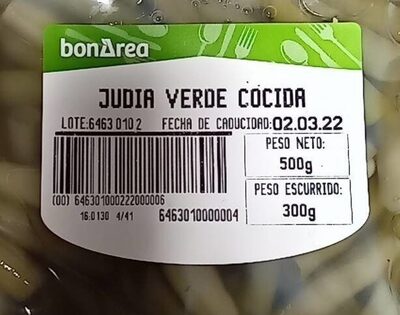 Judía verde cocida front packaging