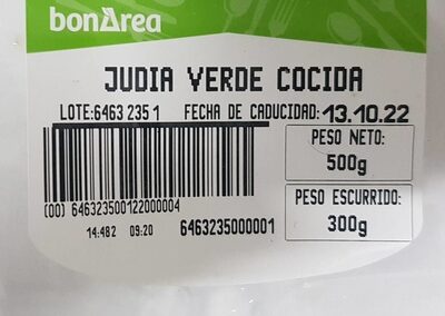 Judía verde cocida