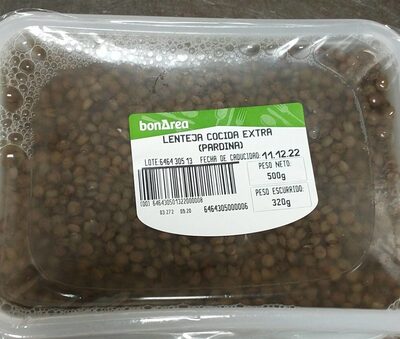 Lenteja cocida extra front packaging