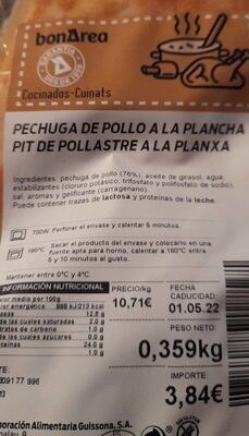 Pechuga pollo a la plancha