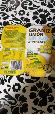 Granizado de limón sin azúcares