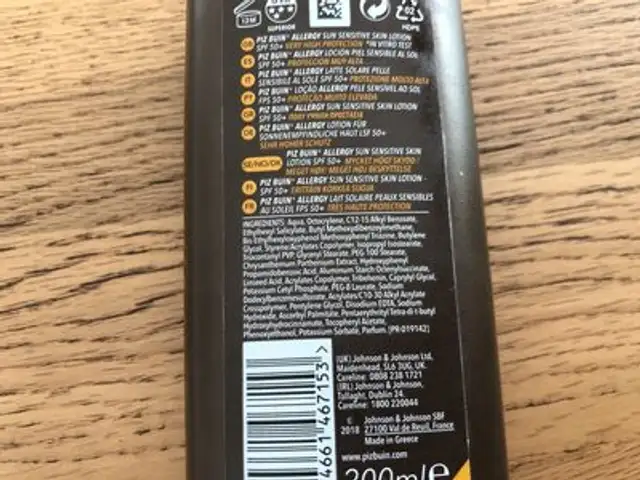 Sun sensitive skin lotion nutrition facts table