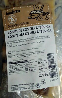 Confit de costilla ibérica