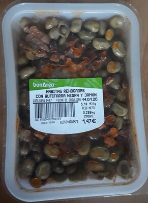 HABITAS REHOGADAS CON BUTIFARRA NEGRA Y JAMON