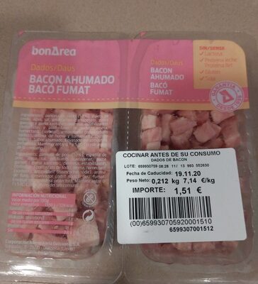 Dados de bacon ahumado