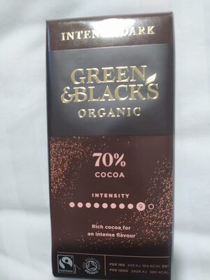 Intense dark 70% cocoa front packaging