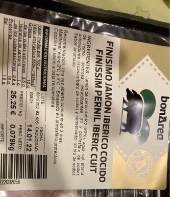 Jamon iberico cocido