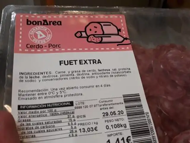 Fuet extra front packaging