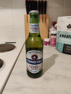 Tsingtao 0.0 330ml lager front packaging