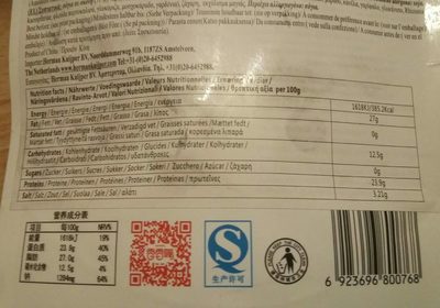 Viande Végétarienne (Snacks) nutrition facts table