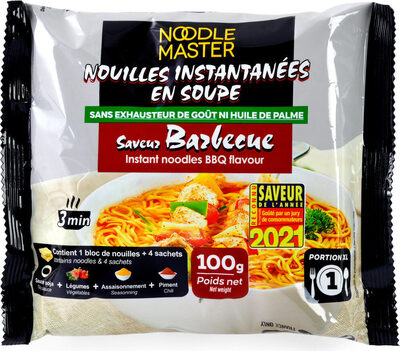 Nouilles instantanées saveur boeuf barbecue front packaging