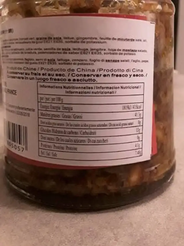 饭扫光麻辣什锦 nutrition facts table