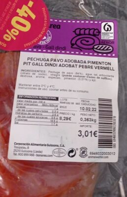 PECHUGA PAVO ADOBADA PIMENTÓN
