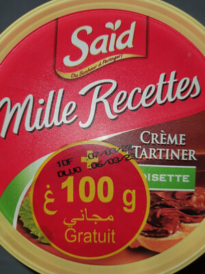 Mille Recettes Crème Tartiner Noisette