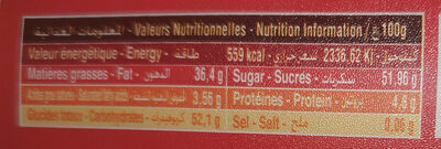 Mille Recettes Crème Tartiner Noisette nutrition facts table