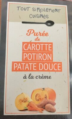 Purée de carotte, potiron et patate douce à la crème front packaging