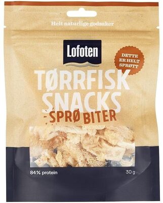 Tørrfisksnacks Sprø Biter, 30 g