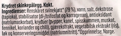 Pepperskinke ingredients label