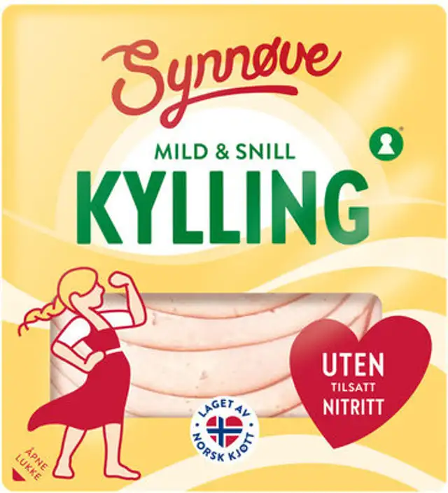 Kyllingfilet Mild&Snill skivet 100g Synnøve front packaging