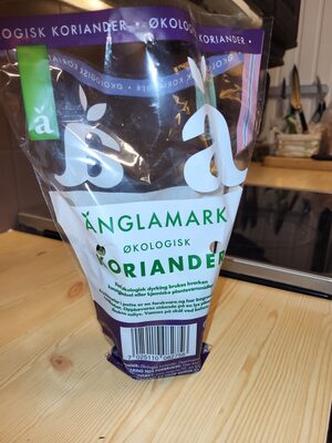 Økologisk koriander front packaging