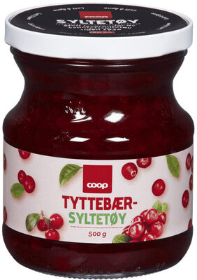 Coop Tyttebærsyltetøy 500g front packaging
