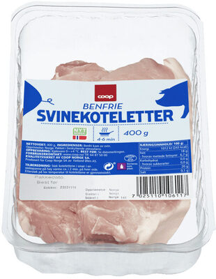 Coop Svinekoteletter uten Ben 400g