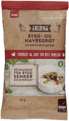 Coop Gullbygg Bygg og Havregrøt 65g