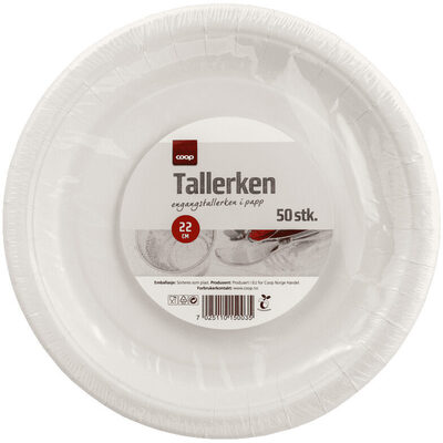 Coop Papptallerken 22cm 50pk