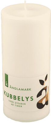 Änglamark Kubbelys Stearin Hvit 7x15cm