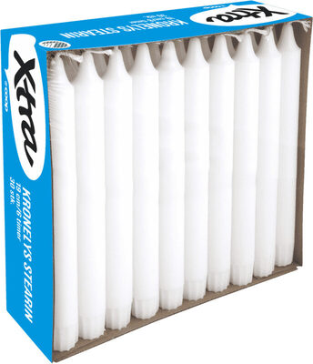 X-tra Kronelys Hvit Stearin 19cm 30pk