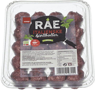 Coop Rå Kjøttboller Italiensk 360g
