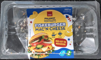 Fiskeburger mac'n cheese