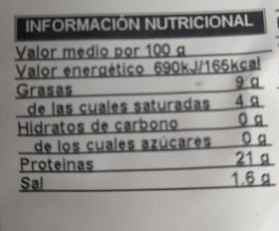 Oreja de cerdo cocida nutrition facts table