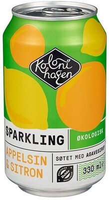 Sparkling Appelsin & Sitron Økologisk, 0,33 l